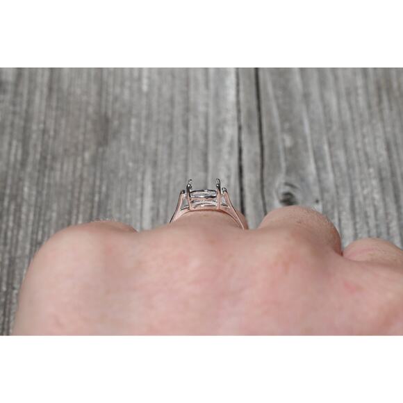 8x10mm, oval 1pcs ring setting three stone ring band without stone blank ring - Picture 5 of 6